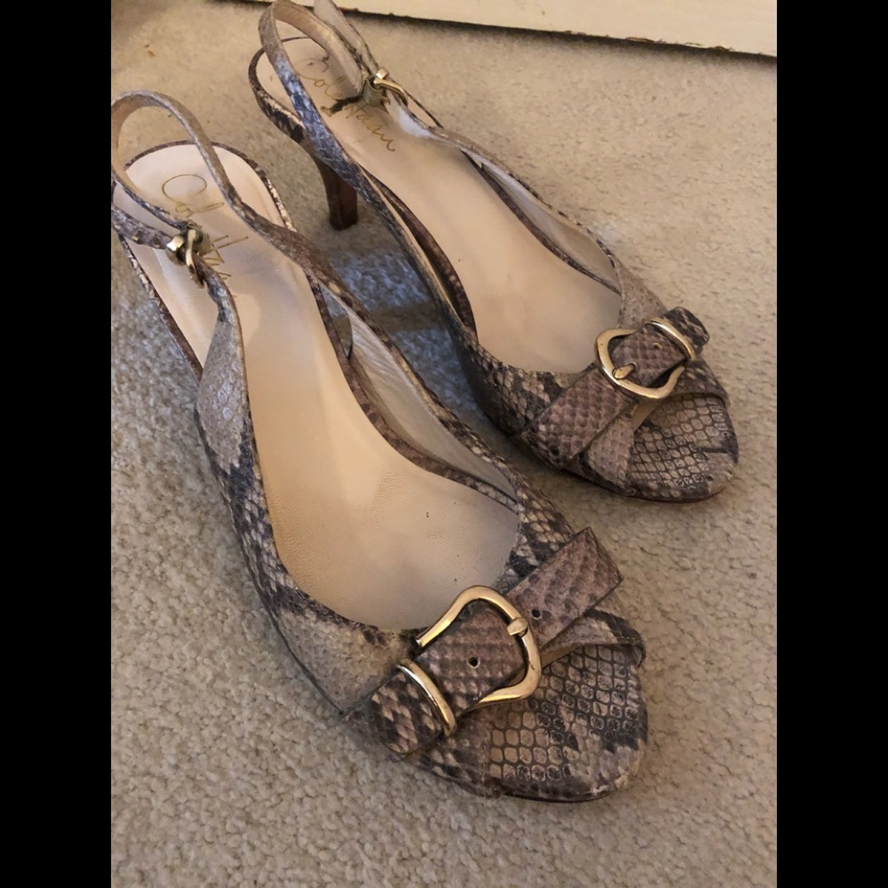 Cole Haan snakeskin sandals/heels